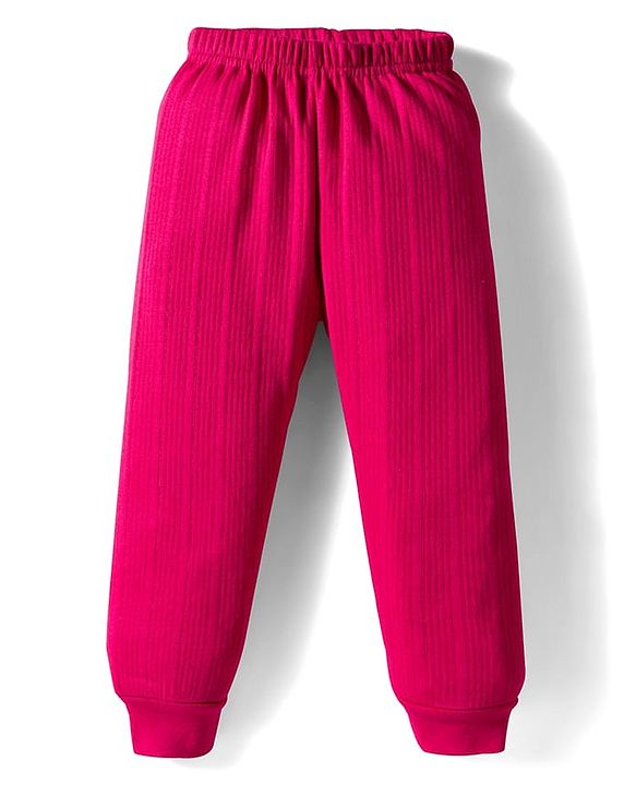 Babyhug Knit Full Sleeves Solid Pullover Thermal Set with Vest - Dark Pink