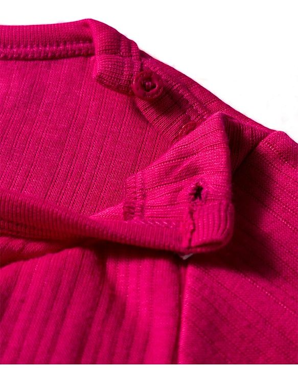 Babyhug Knit Full Sleeves Solid Pullover Thermal Set with Vest - Dark Pink