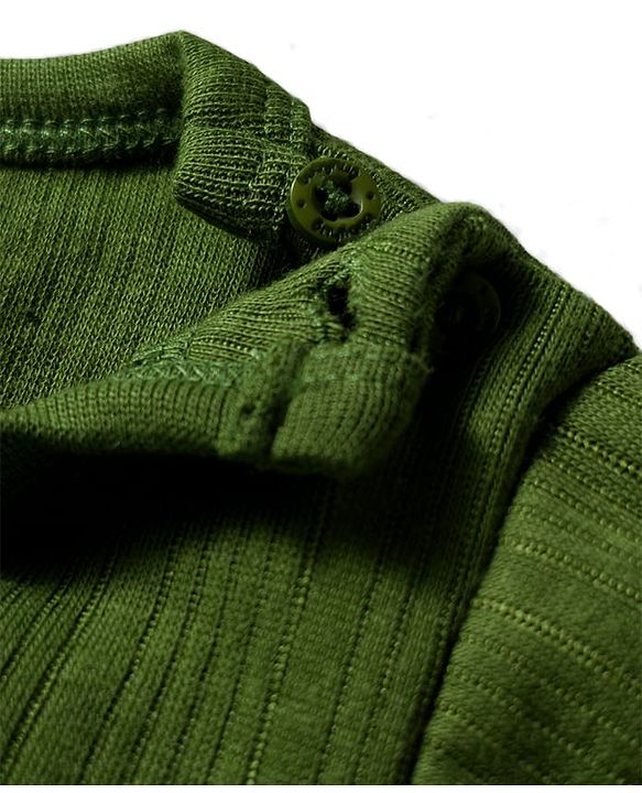 Babyhug Knit Full Sleeves Solid Color Pullover Thermal Inner Wear Set - Olive Green