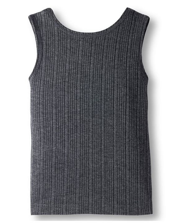 Babyhug Knit Sleeveless Solid Color Thermal Inner Wear Vest - Grey