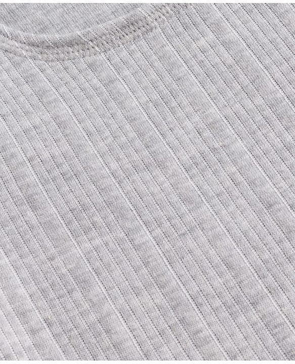 Babyhug Knit Sleeveless Solid Color Thermal Inner Wear Vest -  Light Grey
