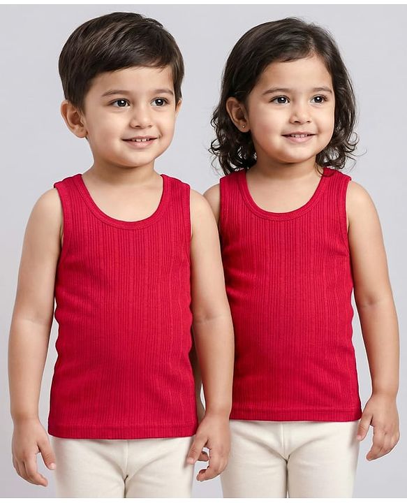 Babyhug Knit Sleeveless Solid Thermal Vest - Red
