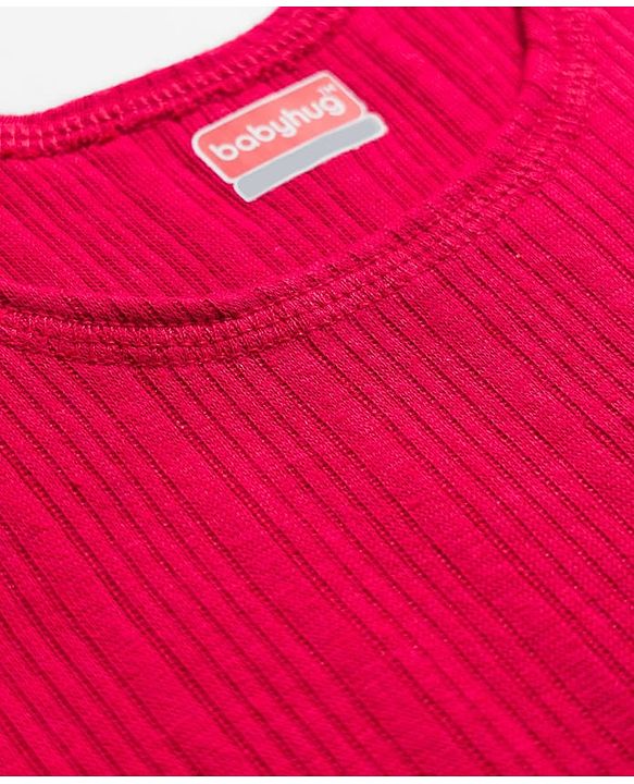Babyhug Knit Sleeveless Solid Thermal Vest - Red