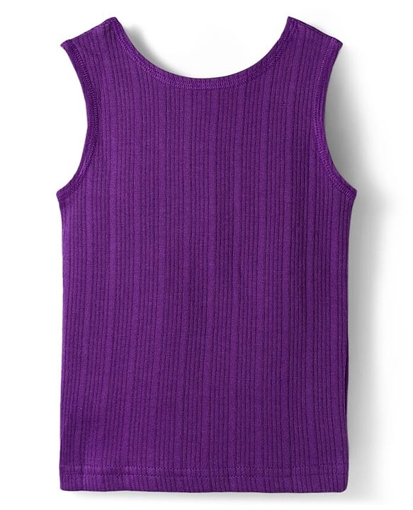 Babyhug Knit Sleeveless Solid Thermal Vest - Purple