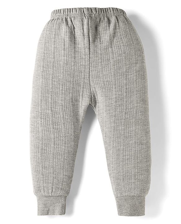 Babyhug Knit Full Sleeves Solid Front Open Thermal Set - Light Grey