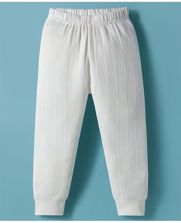 Babyhug Knit Full Sleeves Solid Colour Thermal Inner Wear Set - Off White
