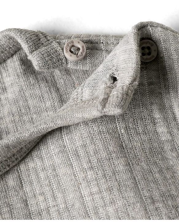 Babyhug Full Sleeves Solid Color Thermal Vest - Light Grey
