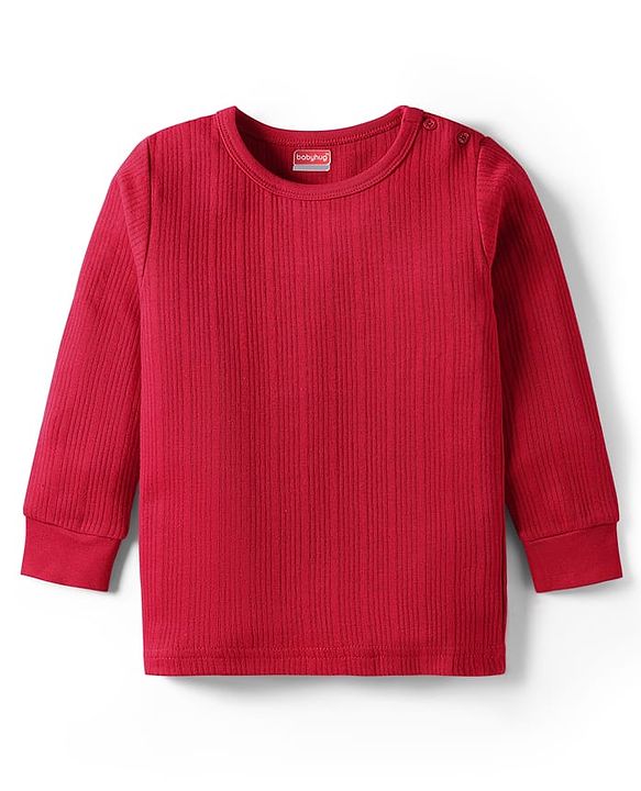 Babyhug Full Sleeves Solid Color Thermal Vest - Red