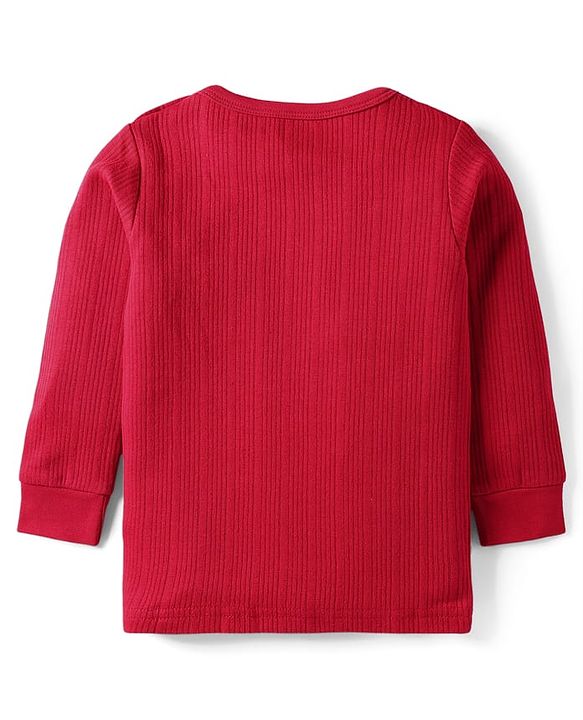 Babyhug Full Sleeves Solid Color Thermal Vest - Red
