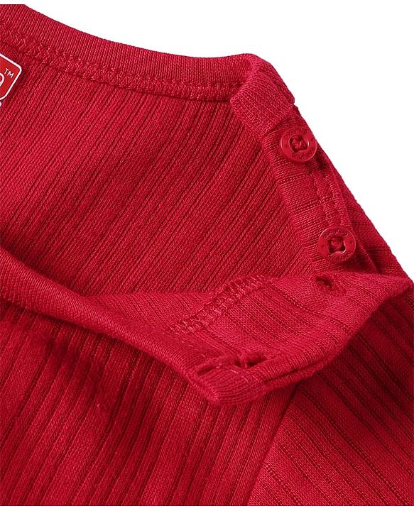Babyhug Full Sleeves Solid Color Thermal Vest - Red
