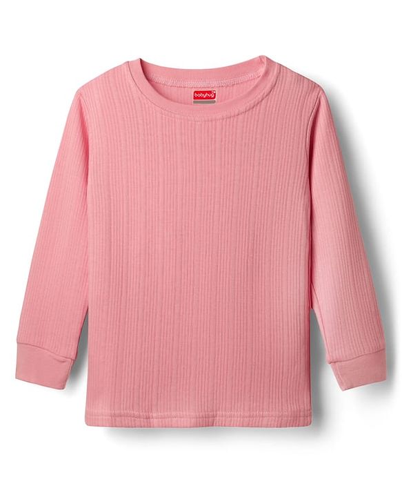 Babyhug Knit Full Sleeves Thermal Inner Wear Pullover Vest - Pink