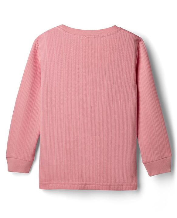 Babyhug Knit Full Sleeves Thermal Inner Wear Pullover Vest - Pink