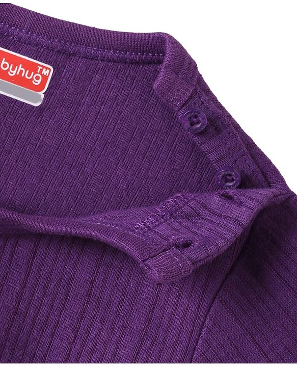Babyhug Full Sleeves Solid Color Thermal Vest - Purple