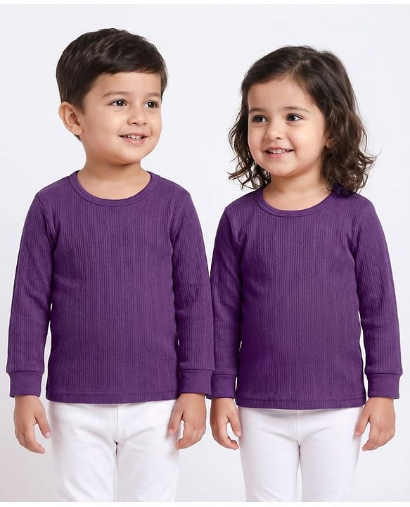 Babyhug Full Sleeves Solid Color Thermal Vest - Purple