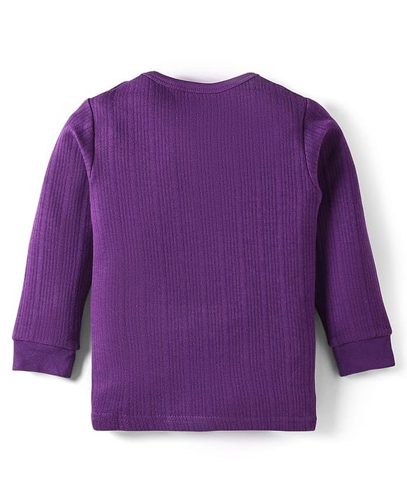 Babyhug Full Sleeves Solid Color Thermal Vest - Purple
