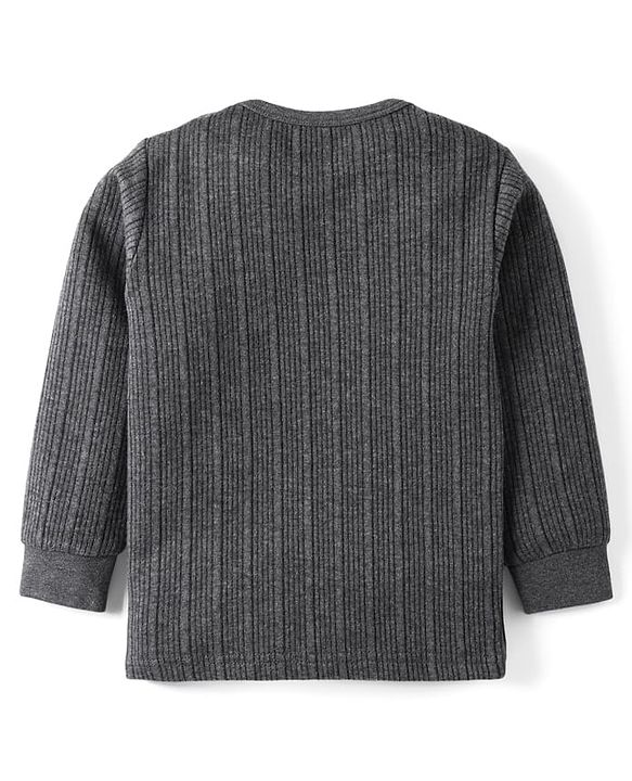 Babyhug Full Sleeves Solid Color Thermal Vests Pack of 2 - Grey