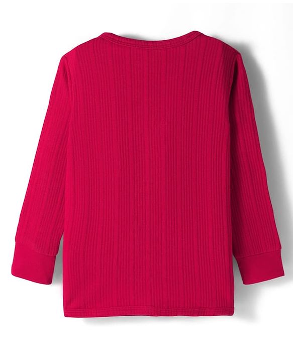 Babyhug Cotton Knit Full Sleeves Solid Colour Thermal Vest - Red