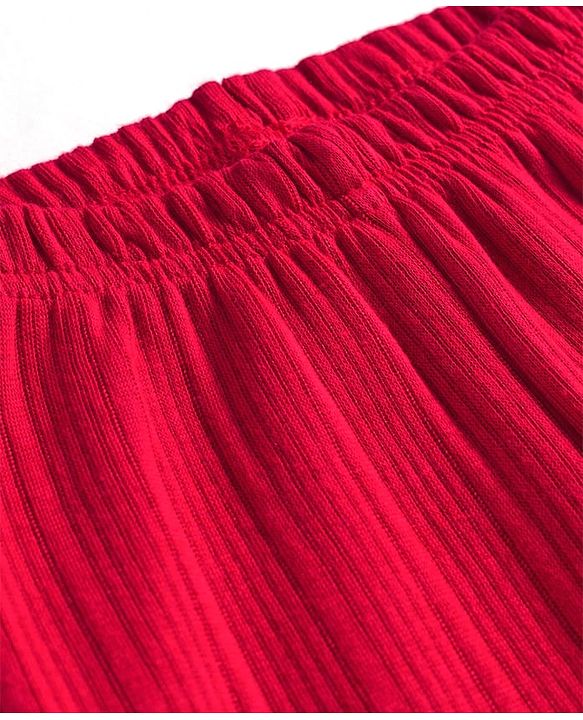 Babyhug Cotton Knit Full Length Thermal Wear Solid Colour Legging - Red