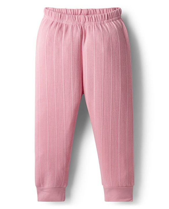 Babyhug Knit Full Length Solid Color Thermal Inner Wear Legging - Pink