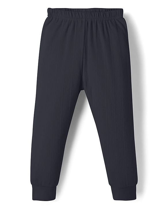 Babyhug Knit Full Length Solid Thermal Inner Wear Legging - Navy Blue