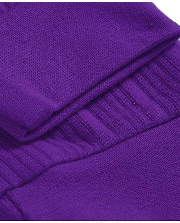 Babyhug Knit Full Length Solid Color Thermal Pants - Purple