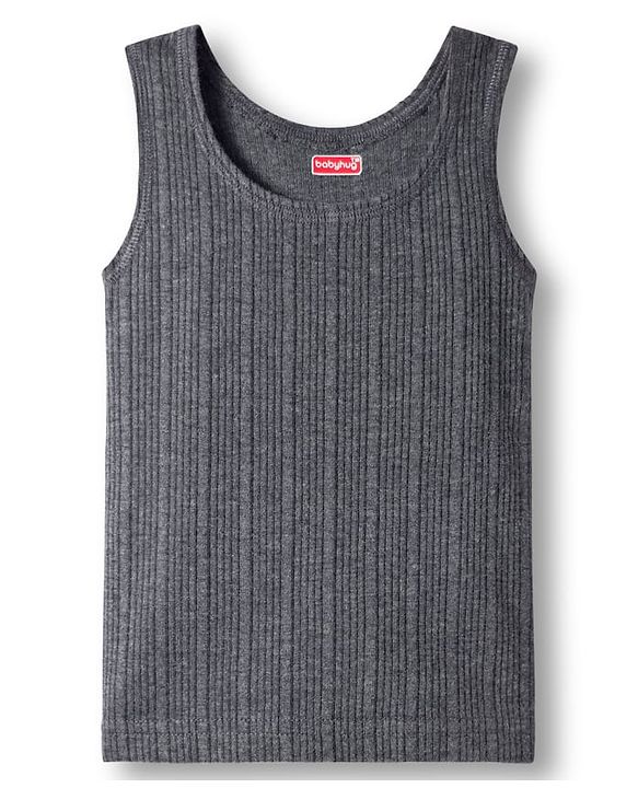 Babyhug Knit Sleeveless Solid Color Thermal Inner Vests Pack Of 2 -  Grey & Light Grey