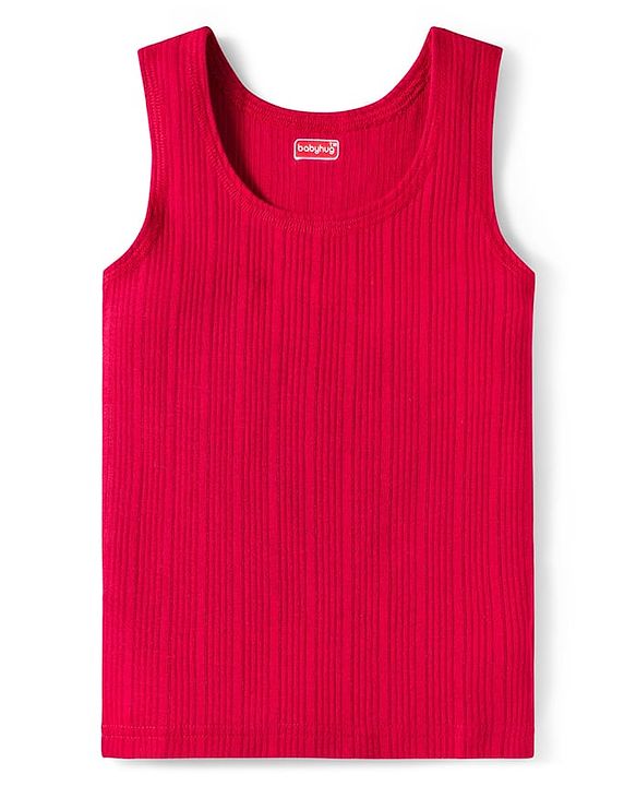 Babyhug Knit Solid Color Thermal Vests Pack of 2 - Red & Navy Blue