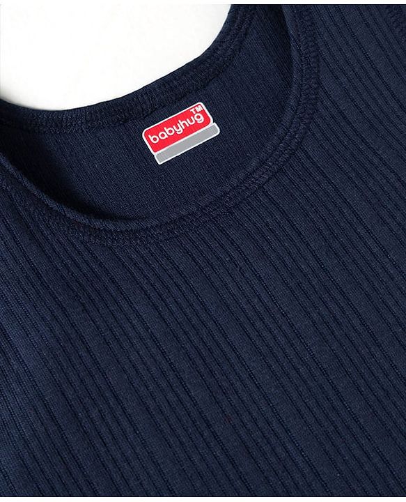 Babyhug Knit Solid Color Thermal Vests Pack of 2 - Red & Navy Blue