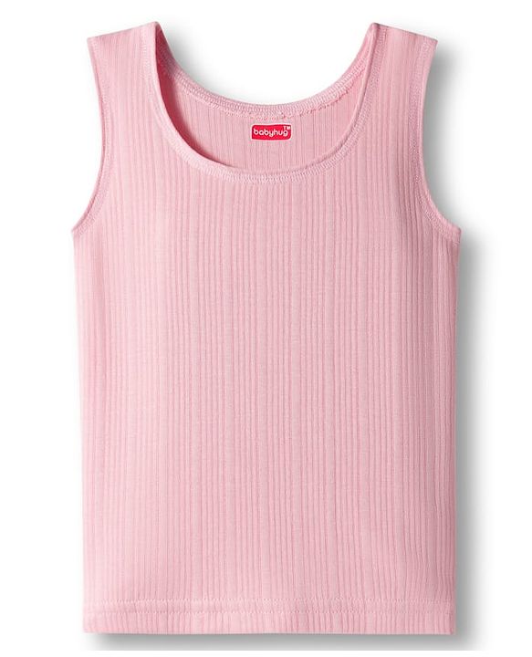 Babyhug Knit Sleeveless Solid Color Thermal Inner Vests Pack Of 2 -  Pink & Light Blue
