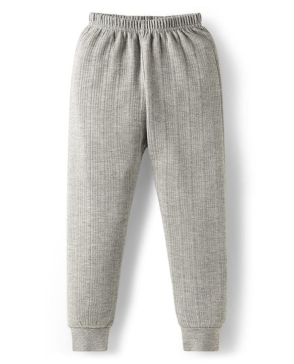 Babyhug Knit Full Length Solid Thermal Wear Leggings Pack of 2 - Dark Grey & Light Grey