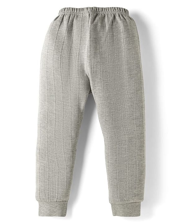 Babyhug Knit Full Length Solid Thermal Wear Leggings Pack of 2 - Dark Grey & Light Grey
