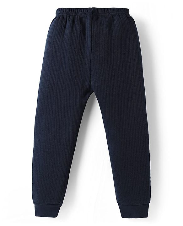 Babyhug Knit Full Length Solid Thermal Wear Leggings Pack of 2 - Red & Navy Blue