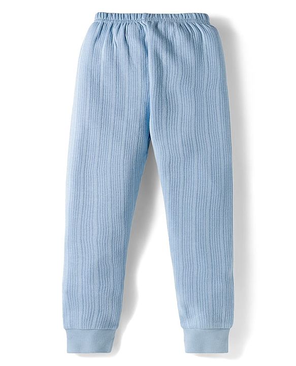 Babyhug Knit Full Length Solid Color Thermal Leggings Pack of 2 - Light Blue & Pink