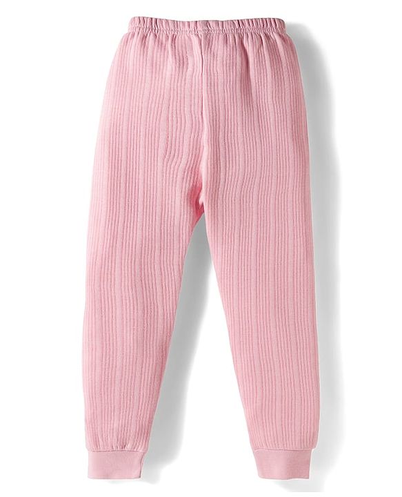 Babyhug Knit Full Length Solid Color Thermal Leggings Pack of 2 - Light Blue & Pink
