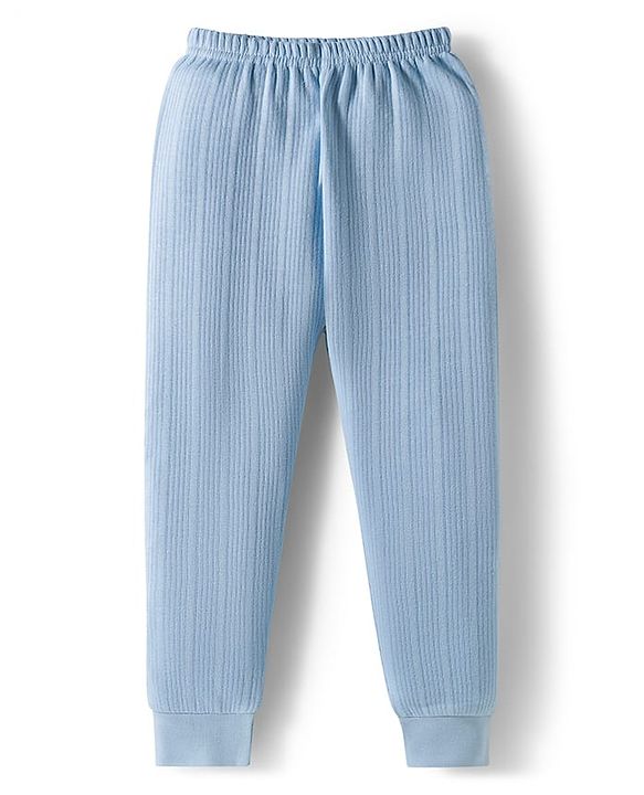 Babyhug Knit Full Length Solid Color Thermal Leggings Pack of 2 - Light Blue & Pink