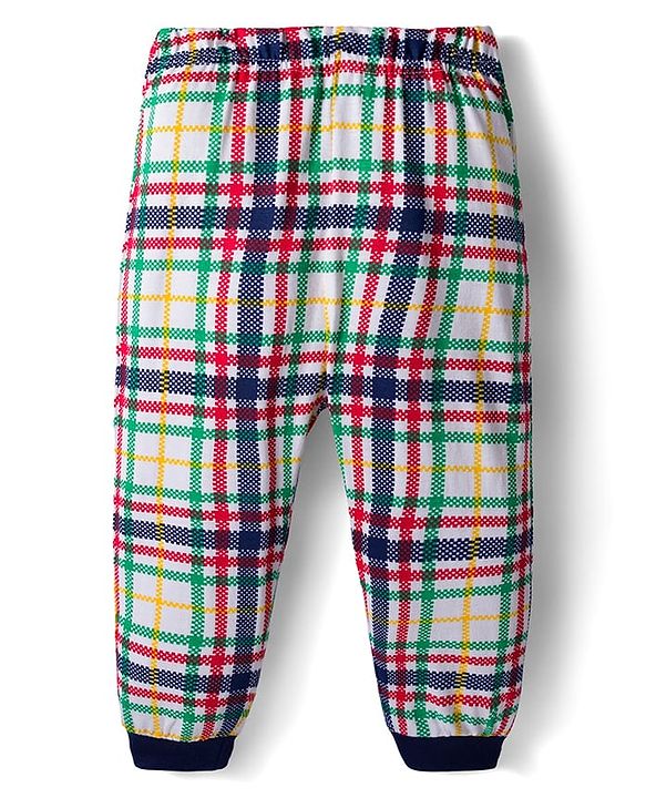 Babyhug Cotton Knit Full Sleeves Night Suit With Santa Print - Navy Blue