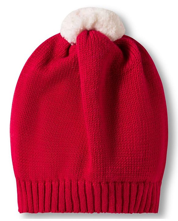 Babyhug Cotton Knit Full Sleeves Sweater Set with Cap  & Stripes - Red