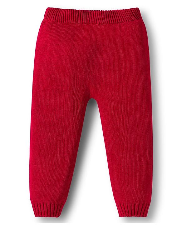 Babyhug Cotton Knit Full Sleeves Sweater Set with Cap  & Stripes - Red