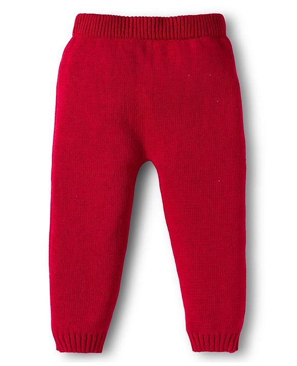 Babyhug Cotton Knit Full Sleeves Sweater Set with Cap  & Stripes - Red