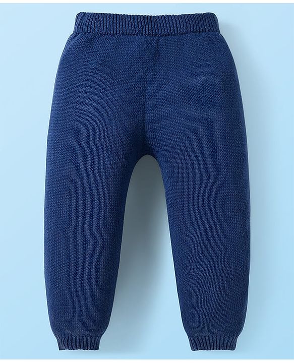 Babyhug Cotton Knit Full Raglan Sleeves Sweater Set with Fair Isle Design & Cap - Blue White & Green