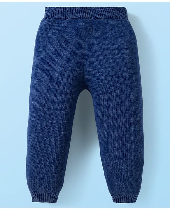 Babyhug Cotton Knit Full Raglan Sleeves Sweater Set with Fair Isle Design & Cap - Blue White & Green