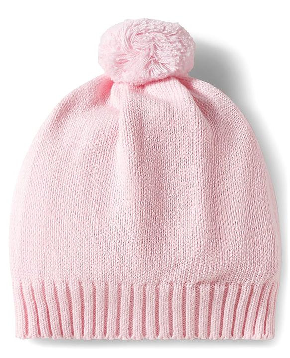 Babyhug Cotton Knit Full Sleeves Pullover Sweater Set with Cap & Cable Knit Design - Pink
