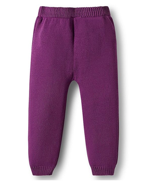 Babyhug Cotton Knit Full Sleeves Sweater Set with Cap & Floral Design - Purple