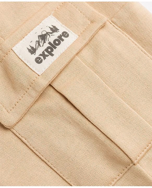 Babyhug Frenc Terry Knit Full Length Lounge Pant With Text Print - Beige