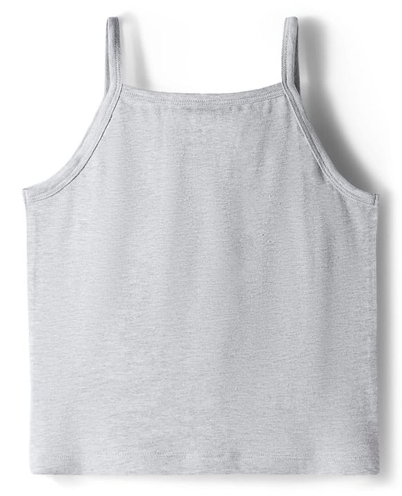 Pine Kids Cotton Elastane Knit Singlet Sleeves Solid Color Slips Pack of 3 (Color May Vary)