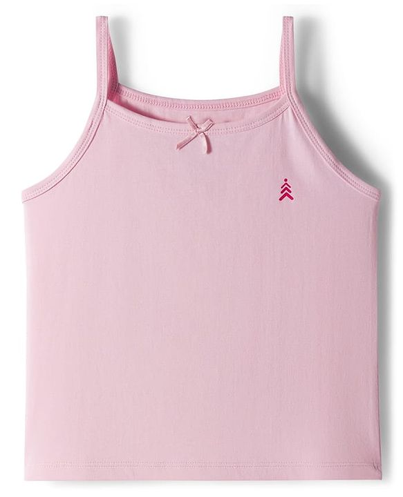 Pine Kids Cotton Elastane Knit Singlet Sleeves Solid Color Slips Pack of 3 (Color May Vary)
