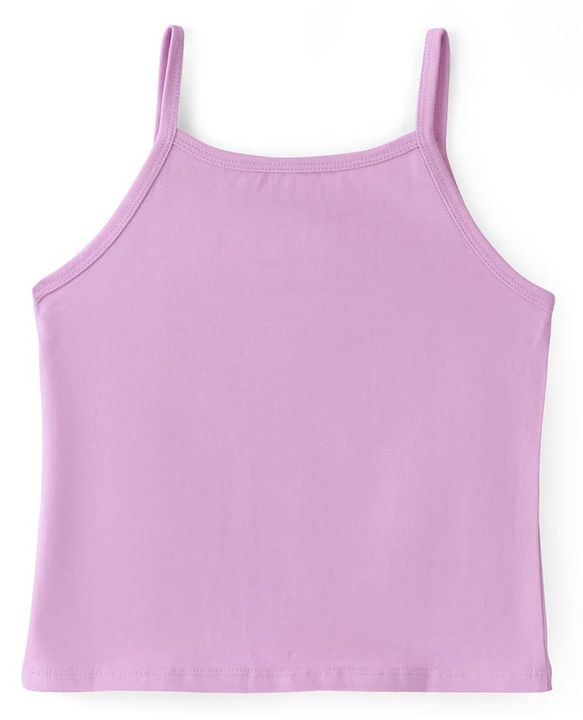 Pine Kids Cotton Lycra Knit Sleeveless Solid Color Slips Pack of 3 ( Color May Vary)