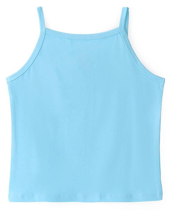 Pine Kids Cotton Lycra Knit Sleeveless Solid Color Slips Pack of 3 ( Color May Vary)