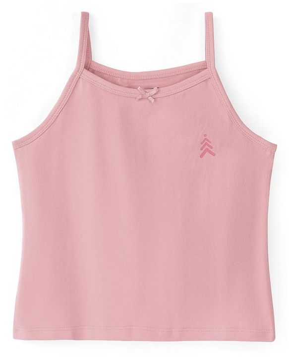 Pine Kids Cotton Lycra Knit Sleeveless Solid Color Slips Pack of 3 ( Color May Vary)