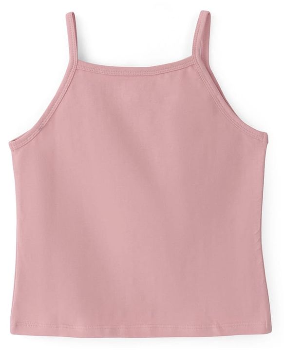 Pine Kids Cotton Lycra Knit Sleeveless Solid Color Slips Pack of 3 ( Color May Vary)